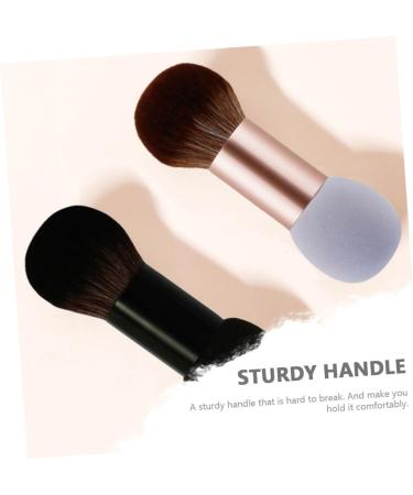 Set of 2 Makeup Cosmetic Tool Foundation Make-Up Powder Brush Cosmetic Brush Tool Dropshipping Painting Foundation Brush Blush Brush Double Brush Wooden Handle - Buy Online on GoSupps.com