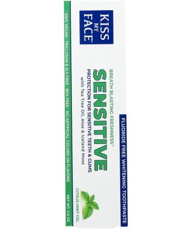 Kiss My Face Sensitive Fluoride Free Whitening Toothpaste Citrus Mint Gel 4.5 oz (Pack of 2) - Buy Online on GoSupps.com