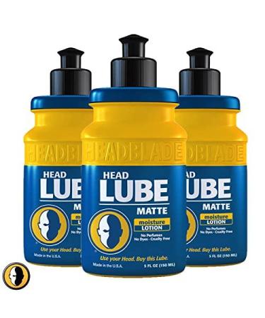 HeadBlade HeadLube Matte Moisturizer Lotion 5 oz for Men (3 Pack) - Leaves Head Shiny and Grease-Free Matte 3 Pack