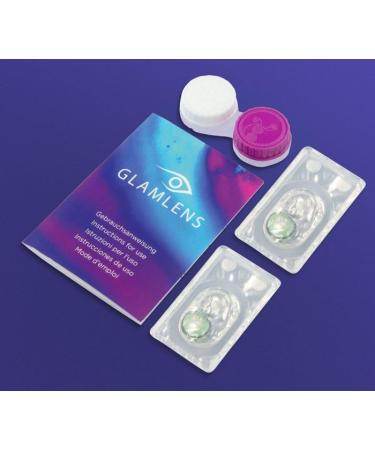 Buy GlamLens Mirel Blue Opaque Contact Lenses - Natural Look Silicone Comfort - Strength -1.00 - 1 Pair with Container - Buy Online on GoSupps.com