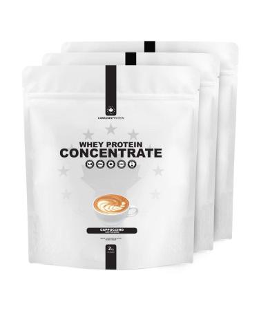 Canadian Protein Whey Concentrate 24g of Protein | 6 kg of Cappuccino Flavored Low Carb Keto Friendly Workout Recovery Drink | Protein Powder Rich in BCAA Amino Acids