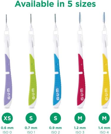 Buy GUM BI-Direction Interdental Brushes - 18 Units (1.4mm ISO Size 4) | Longer Grip for Easy & Thorough Cleaning | International Shipping Available - Buy Online on GoSupps.com