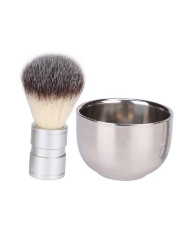 Minkissy 2 x soap tools male mustache for men cleaning metal shaving bowl facial cleaner brush hair beard and nylon for care
