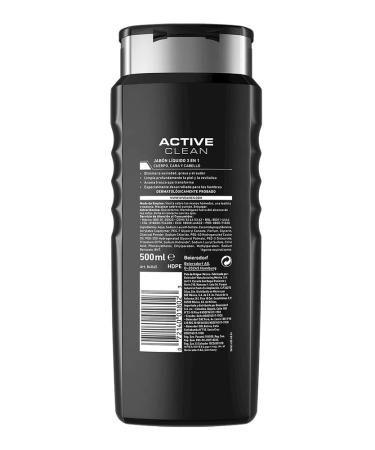 Nivea For Men Active Clean Body Wash - 16.9 oz | Refreshing Men's Body Wash for All Skin Types - Buy Online on GoSupps.com