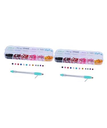 MAGICLULU 2 Sets Manual Drilling Pen Nail Art Pen Materiales Para U as Kit De Manicura Rhinestone Pointing Pen Nail Kits Rhinestone Painting Tool Pc Nail Supplies Diamond Manicure