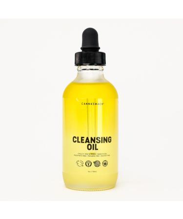 CannaSmack Cleansing Oil - Gentle Daily Face Cleanser & Makeup Remover with Hemp Seed Argan & Rosehip - Hydrating Non-Drying Formula for All Skin Types 4 oz