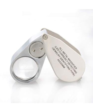 Magnifying Glasses Educational Hobby Magnifiers High Magnification Jewelry Antique Identification Hand-Held Magnifying Glass 40 Times High-Definition Led with Light - Buy Online on GoSupps.com