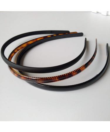 6 Pack Plastic Headbands - Slip-resistant Multi-Color for Men & Women | Face Washing Makeup & Sports | Black Coffee Leopard & Rubber Options - Buy Online on GoSupps.com