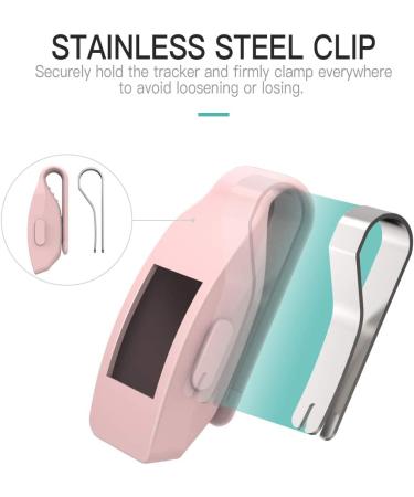 MoKo 2-Pack Clip Holder for Fitbit Inspire/Inspire HR - Wine Red & Sakura Pink | Soft Silicone Clip Case for Women and Men - Buy Online on GoSupps.com