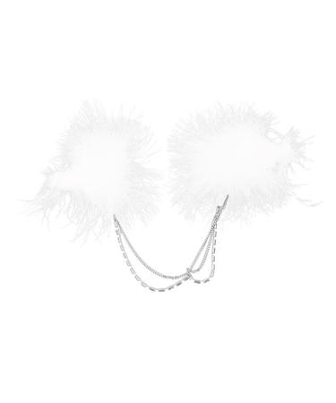 hgnxa Korean Female Hairpin White Side Clip Hair Clips Hairpin Feather Barrettes Headpiece for Women Girls