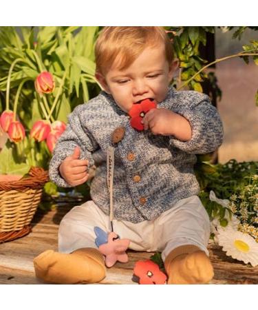 Buy Oli & Carol Mini Teething Ring for Babies - Red Poppies | Safe Eco-Friendly Teether - Buy Online on GoSupps.com