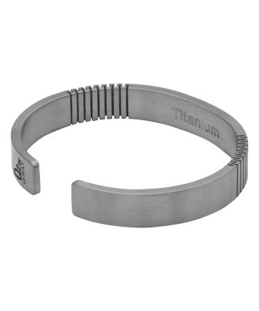 QRAY Q2 Pure Titanium 100% Pure Titanium Golf Athletic Bracelet Men Women C-Shaped Health Wellness Bracelet Medium: 7" 7.75"