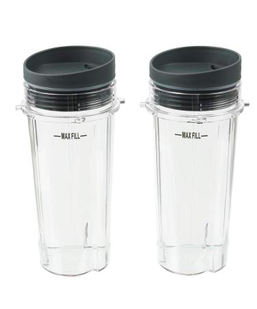 Blender Cups for Ninja Blender, 16OZ Cup with Sip Lids Compatible with Nutri Ninja Auto IQ Series Blenders