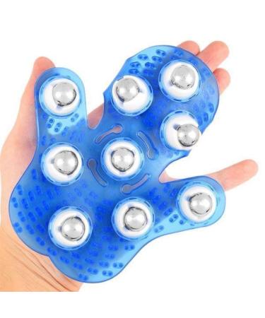 perfk 2x massage gloves with 9 rotating balls. Suitable for face neck back chest stomach leg foot massage