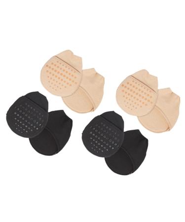 NOLITOY 4 Pairs Forefoot Socks Heels for Women Dressy Womens Socks Half Toe Liner Socks Foot Pads for Women Cushion Insoles Womens+Pumps Toe Topper Socks Breathable High Heel Cotton