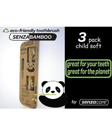 Child Size SenzaBamboo Eco-Friendly Toothbrush (Soft Bristles) - Pack of 3 - Buy Online on GoSupps.com