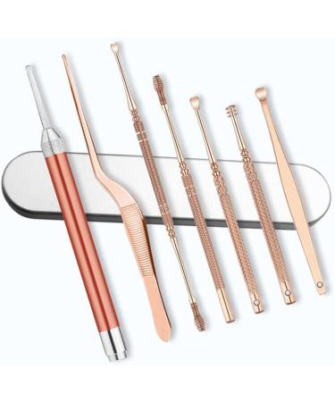 FZZDP 7pcs/Set LED Ear Wax Pickers Stainless Steel Earpick Wax Remover Curette Ear Cleaner Spoon 1 D - Buy Online on GoSupps.com