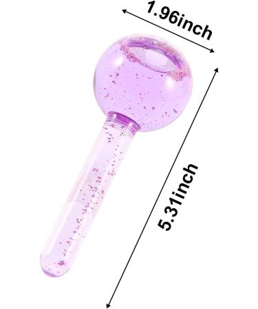 Vklopdsh Beauty Ice Facial Massage - 2 Pieces Crystal Glass Beauty Ball & Ice Waves Stick - Purple Skincare Essential - Buy Online on GoSupps.com