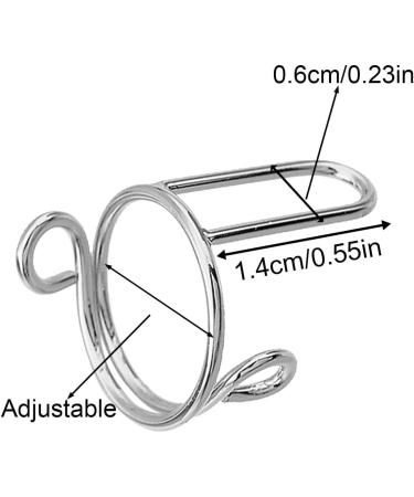 Detachable Nail Ring Adjustable Ring For Ladies Creative Art Fingernail Rings Metal Finger Nail Rings For Cool Style Silver - Buy Online on GoSupps.com