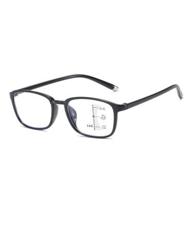 Iynwbjts ultra-light tr90 multifocus-reading glasses for the long-distance and close range fashionable reading glasses anti-blue light reading zoom (color: black box (Multi Focus) size: 4.00) 4.00 Black box (Multi Focus)
