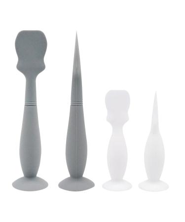 Baby Butt Paste Spatula Duo: Soft Silicone Applicator Set - Newborn Diaper Cream Brush with Suction Base (2 Pack, Large & Small) - B Style - Buy Online on GoSupps.com