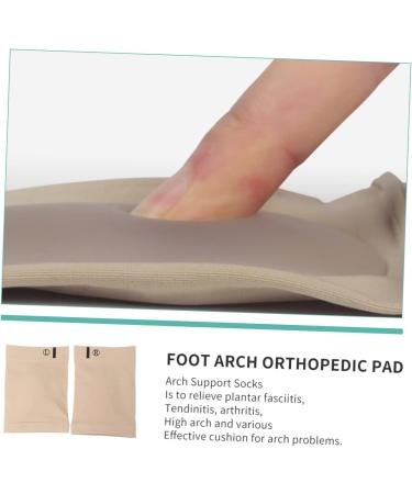 FRCOLOR Foot Massage Insoles - Arch Support Gel Inserts for Plantar Flat Feet | Unisex Foot Pads | Khaki | 1 Pair - Buy Online on GoSupps.com