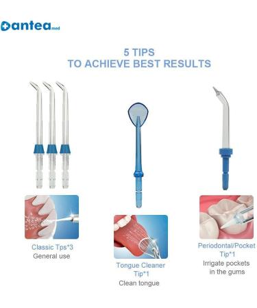 AnteaJET Water Jet - 10 Settings 3 Nozzles & Spa Pocket Tongue Cleaner for Ultimate Oral Hygiene - Buy Online on GoSupps.com