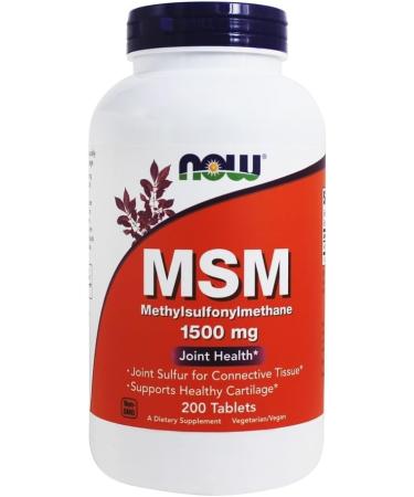 Now Foods MSM 1500mg 200 Tablets - Natural Joint Support Formula - Buy Online on GoSupps.com
