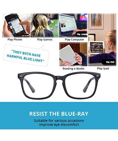 WISTON Blue Light Blocking Glasses 2 Pack - Anti Eyestrain & UV Glare - Matt Black+Leopard - Buy Online on GoSupps.com