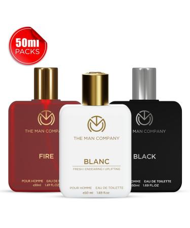 The Man.Company Eau de Toilette Trio 50ml each - Fire Blanc Black | Perfume for Men | Premium Luxury Long-Lasting Perfume Spray | Gift for Him - Buy Online on GoSupps.com