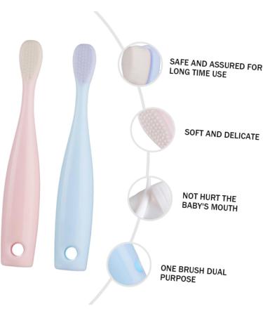 Frcolor 2-Pack Baby & Children's Toothbrush Set - Tongue Cleaners & Detergent - Safe Colorful Dental Care for Toddlers - Buy Online on GoSupps.com