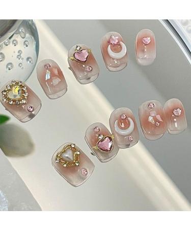 Handmade Wearing Nail Whitening Advanced Short Nail Design Detachable Teenage Heart Nail Pieces 10PCS (Size : S) - Buy Online on GoSupps.com