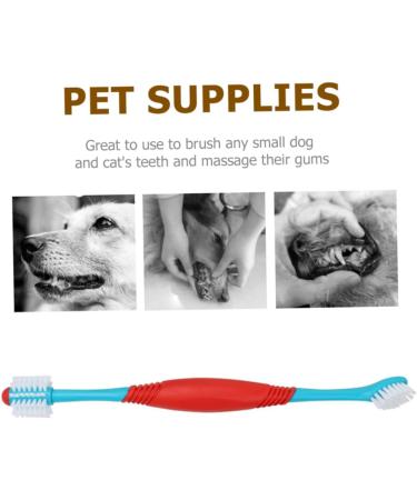 DOITOOL 2pcs Head Supplies Pet Double-head Cat Tooth Double-headed Manual Soft-bristles Puppy Dog Plastic - Buy Online on GoSupps.com