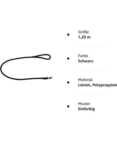 Leash - Rope Leash with Hand Loop 10mm | 27 Colors & 7 Lengths | 1.20m Black - International Shipping - Buy Online on GoSupps.com