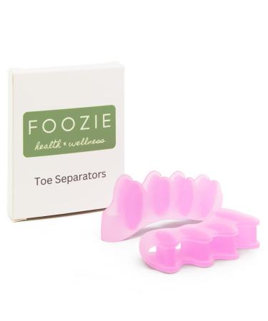 Foozie Toe Separators, Silicone Toe Separator for Bunion and Crooked Toes, Bunion Corrector for Women and Men, Pink, 2 Pack