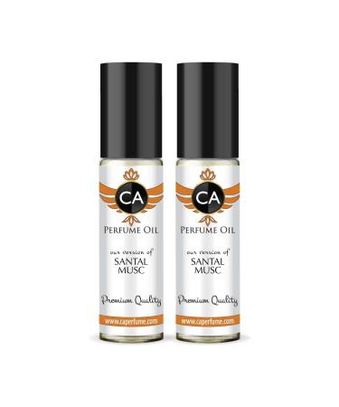 CA Perfume Impression of Narcis R. Santal Musk For Women & Men Replica Fragrance Body Oil Dupes Alcohol-Free Essential Aromatherapy Sample Travel Size Concentrated Long Lasting Roll-On 0.3 Fl Oz-X2