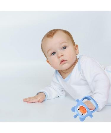 Safe & Soothing Silicone Baby Teether | BPA-Free Teething Toy for 0-6 Months (Blue) - Buy Online on GoSupps.com