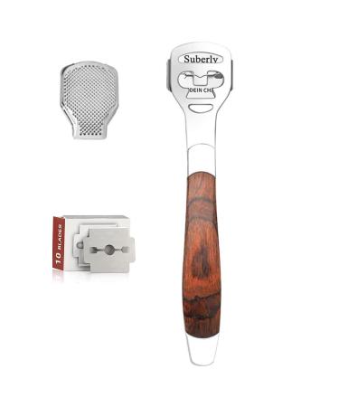 Foot File Pedicure Callus Shaver Foot File Care Hard Skin Remover Sets with Foot File Heads Replacement Slices Blades