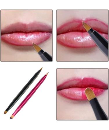 YongXiangPeng 2 Pcs Dual End Lipstick Brushes Portable Retractable Lip Brushes Travel Eye Shadow Brushes with Cap for Lips Eyes and Makeup Application - Buy Online on GoSupps.com