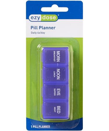 EZY DOSE Daily Pill Case - BPA Free Medicine Planner & Vitamin Organizer with 4 Compartments for 4 Times a Day - International Shipping Available - Buy Online on GoSupps.com
