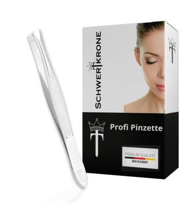 Schwertkrone tweezers slanted professional Solingen 8 cm plucking tweezers angled eyebrow plucking Germany (slanted) - Buy Online on GoSupps.com