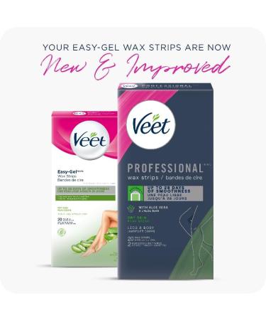 VEET Professional Wax Strips For Legs & Body Dry Skin With Aloe Vera 20 ct Gelwax Dry Skin Legs & Body Strips 1 count (Pack of 1) - Buy Online on GoSupps.com