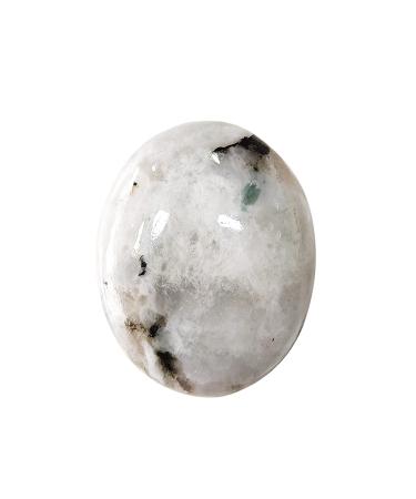 Natural Rainbow Moonstone Crystal Palm Stones for Anxiety Stress Relief AA Origianl Healing Gemstone Pebble Crystal Rainbow Moonstone Palm Stone for Yoga Meditation Reiki Feng Shui
