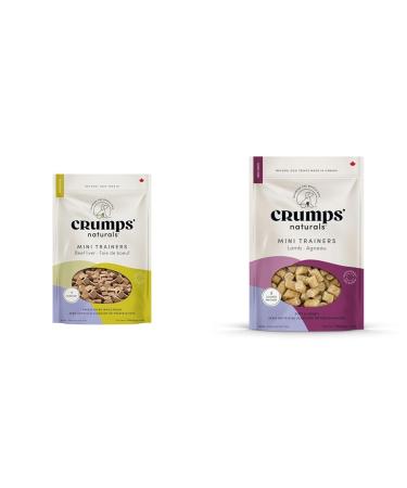 Crumps' Naturals Mt-Fd-105 Mini Trainers Freeze Dried Beef Liver (1 Pack) 126 G (Packaging may vary) & Mini Trainers Lamb (semi-Moist) 4.7oz
