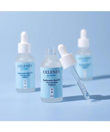 CRX NORDIC AB Celenes by Sweden Hyaluronic Acid Serum 2 with Actively Fermented Goji Berry Hydration + Antioxidant Alcoholfree Fragrancefree Parabenfree 30ml - Buy Online on GoSupps.com