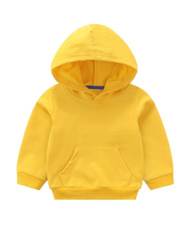 Taigood Boys Hoodie Girls Sweatshirt Spring Winter Warm Top for Kids Baby Hoody and Jumper for 1-7 Yesrs 3-4 Years Yellow