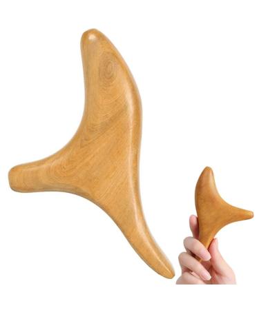 Massage device wood massage hand massage Gua Sha board tool massage sticks trigger wood massage trigger point massage wood wood massage tab for back neck shoulders hand and feet yellow