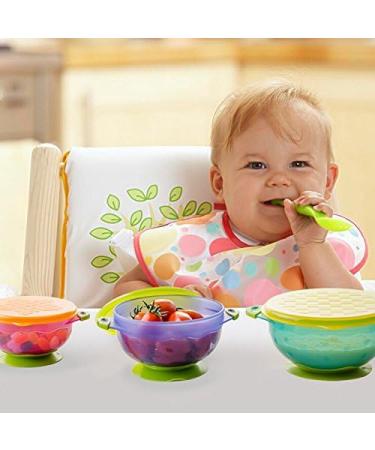 Xrten Set of 3 Baby Suction Cup Bowls with Lid | Non-Slip Bowls for Babies & Toddlers | Perfect for International Shipping - Buy Online on GoSupps.com