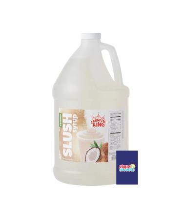 ZippySweets - Coconut Flavour Slushie Syrup for Slushy Machine 5:1 Concentrate with Bonus Mixing Guide 1 Gallon - Perfect for Slushie Machine Use Ideal Beverage Solution for Refreshing Treats