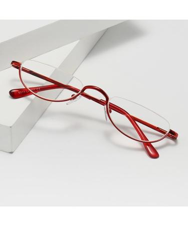 Retro Half Moon Reading Glasses for Men & Women - Lightweight Metal Half Frame Anti Eyestrain 2.5x Magnification - Black - Buy Online on GoSupps.com